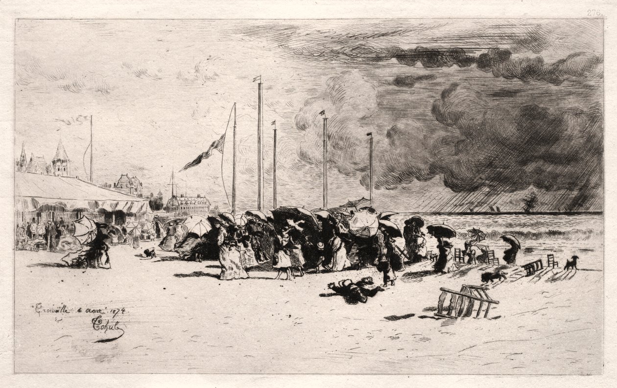Bouře v Trouville, 1874. od Felix Hilaire Buhot