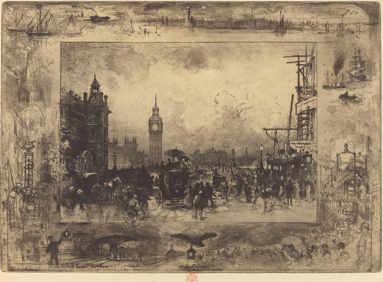 Westminsterský most, 1884. od Felix Hilaire Buhot