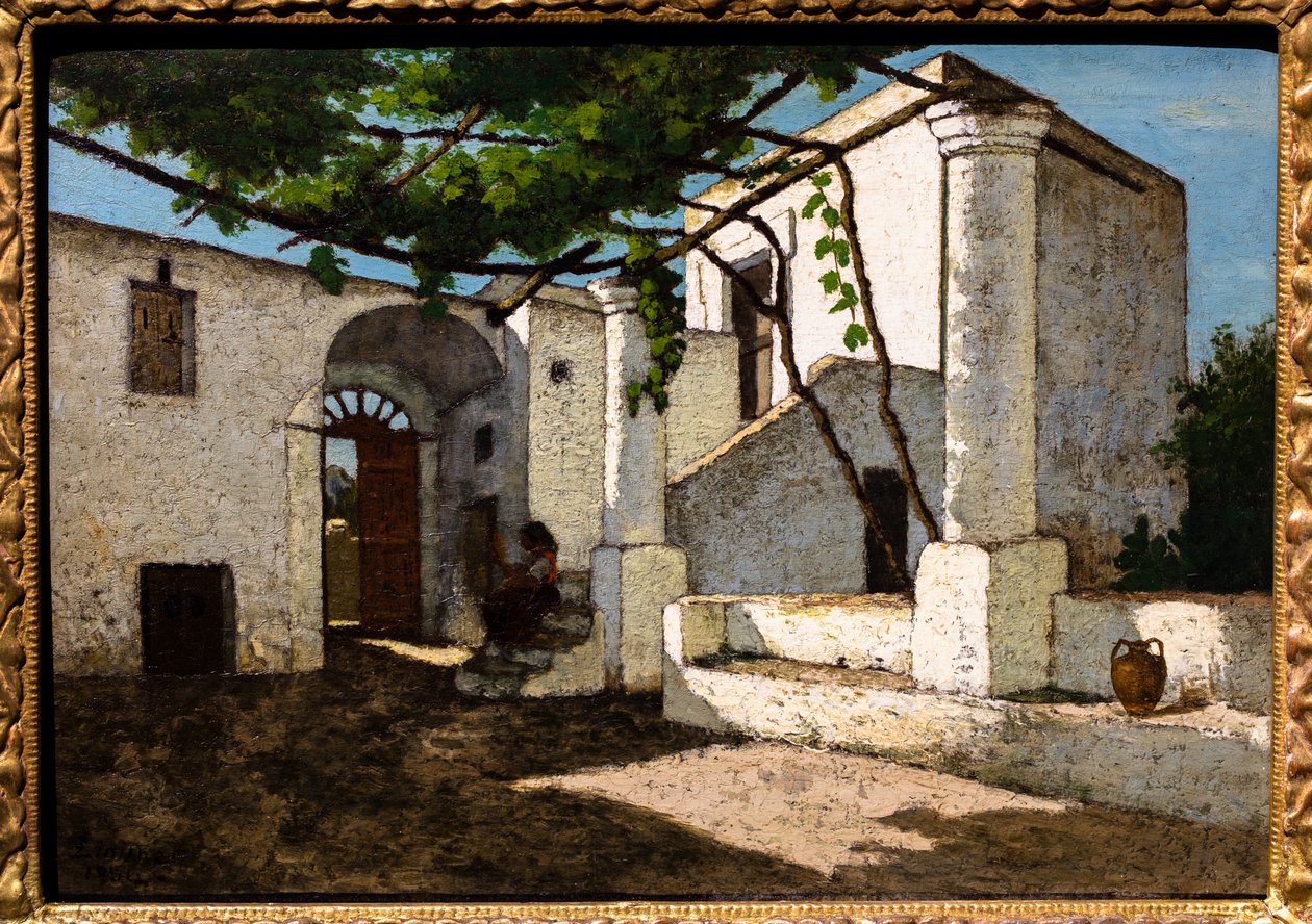 Nádvoří domu na Capri od Felix Lionnet