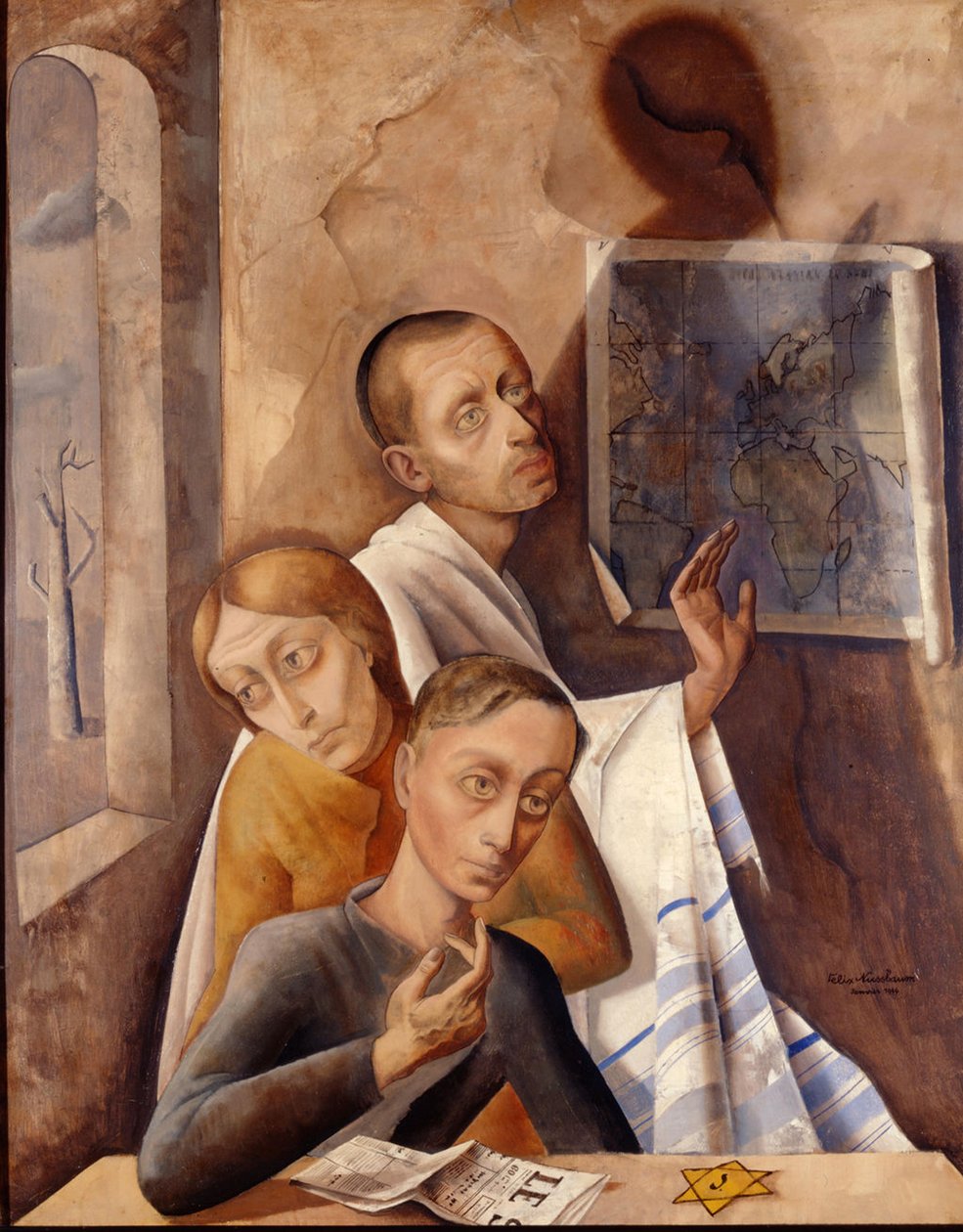 Autoportrét v úkrytu, 1944 od Felix Nussbaum