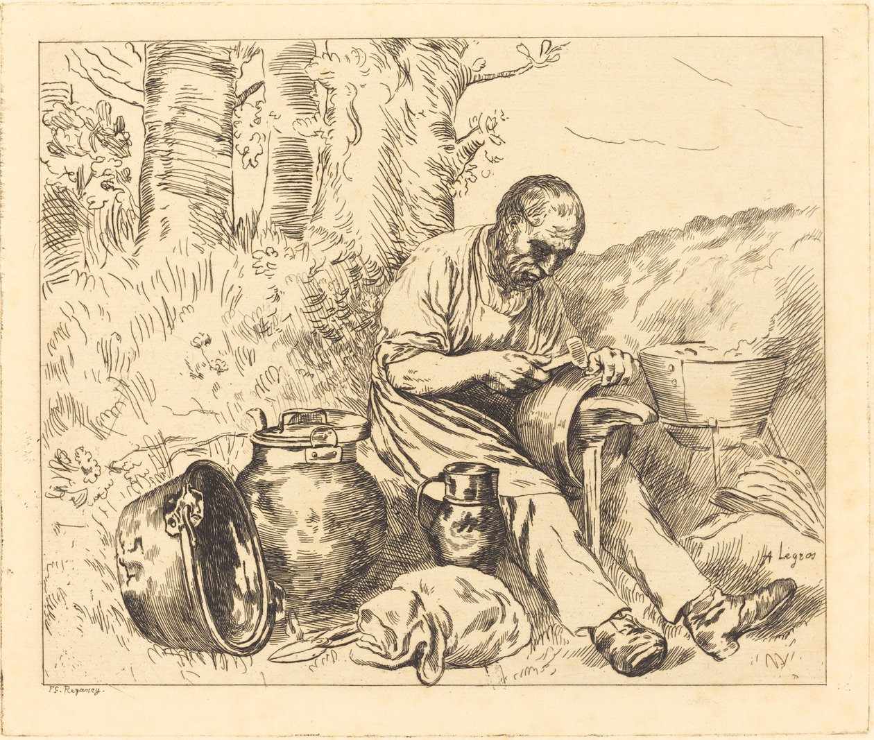 Tinker (Le retameur) od Felix Régamey after Alphonse Legros