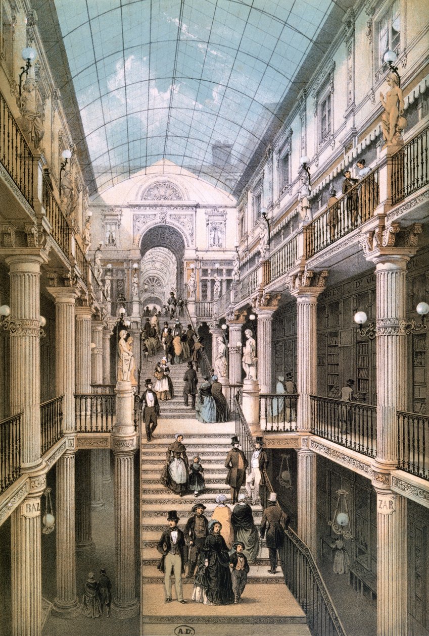 Průchod Pommeraye v Nantes, kolem roku 1843 od Felix after Benoist