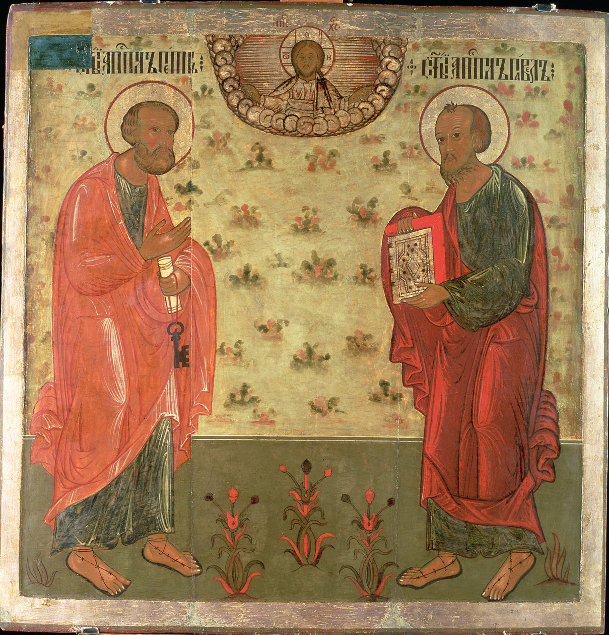 Apoštolové Petr a Pavel, 1708 (tempera na gessu) od Feoktist Klimentov