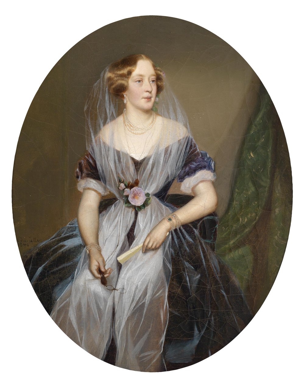 Portrét ušlechtilé dámy od Ferdinand Georg Waldmuller