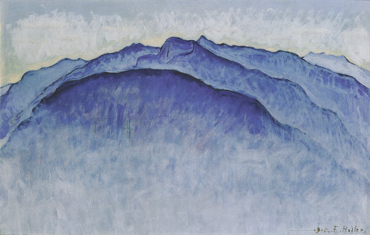 Ranní vrcholky hor od Ferdinand Hodler