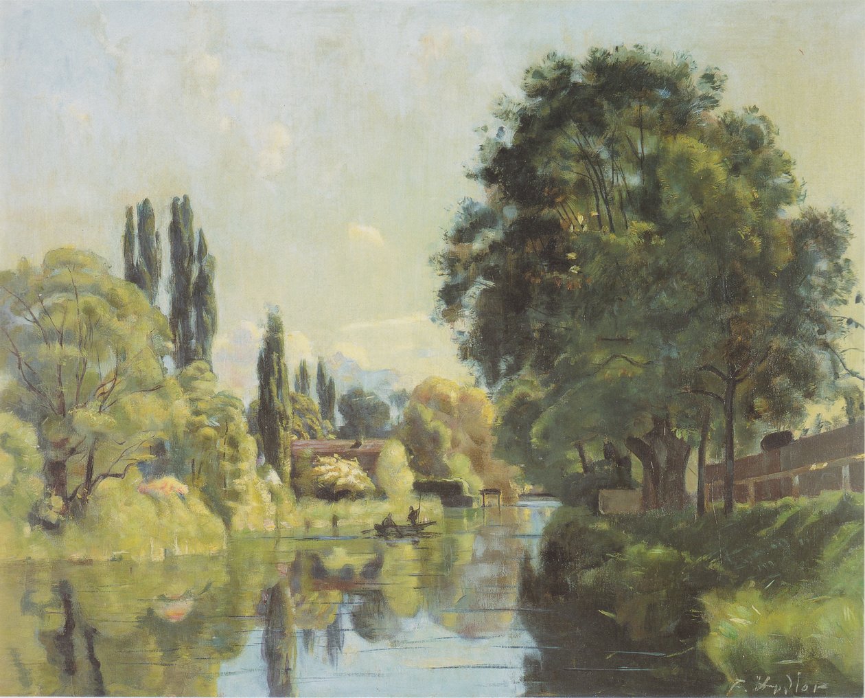 Kanál Aare poblíž Thunu od Ferdinand Hodler
