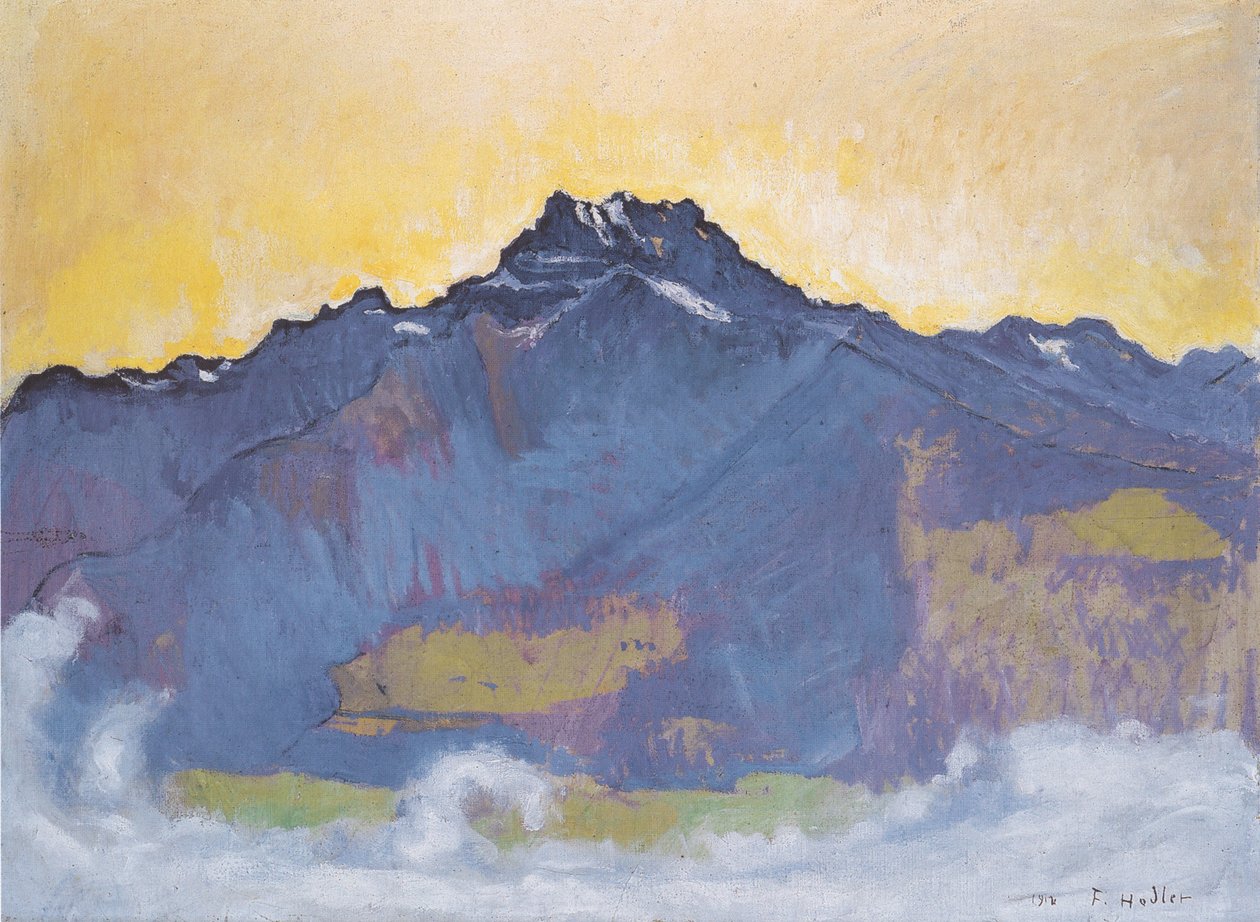 Dents du Midi z Chesières od Ferdinand Hodler