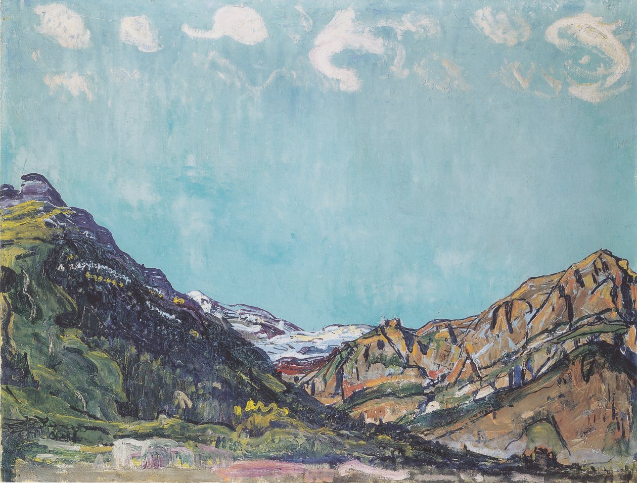 Krajina poblíž Champéry od Ferdinand Hodler