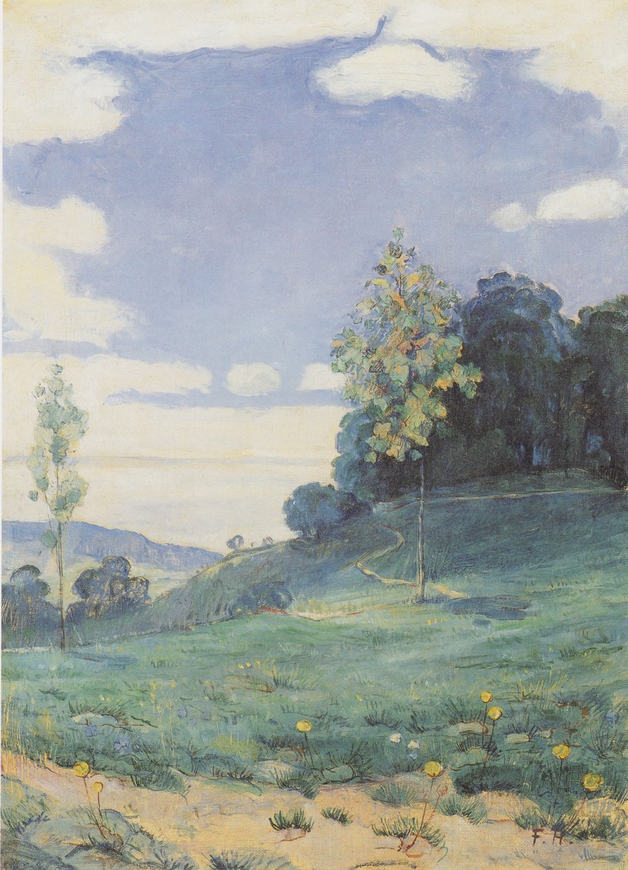 Krajina se dvěma malými stromy od Ferdinand Hodler
