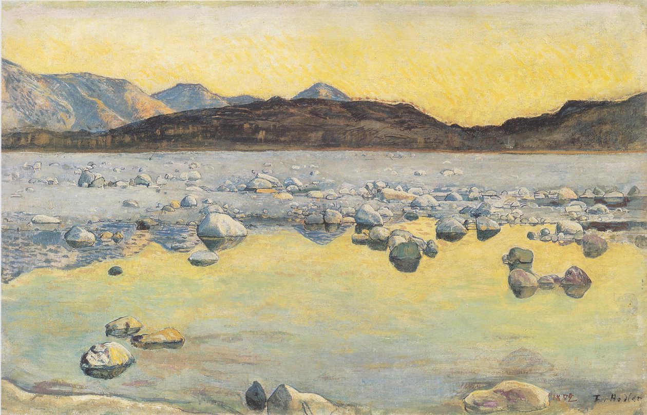 Maggia Delta před východem slunce od Ferdinand Hodler