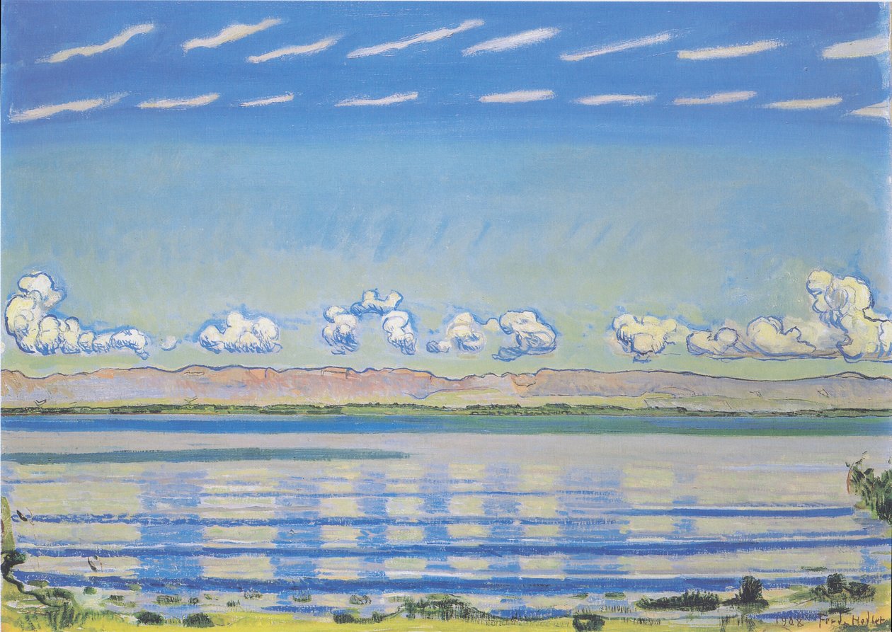 Rytmická krajina u Ženevského jezera od Ferdinand Hodler