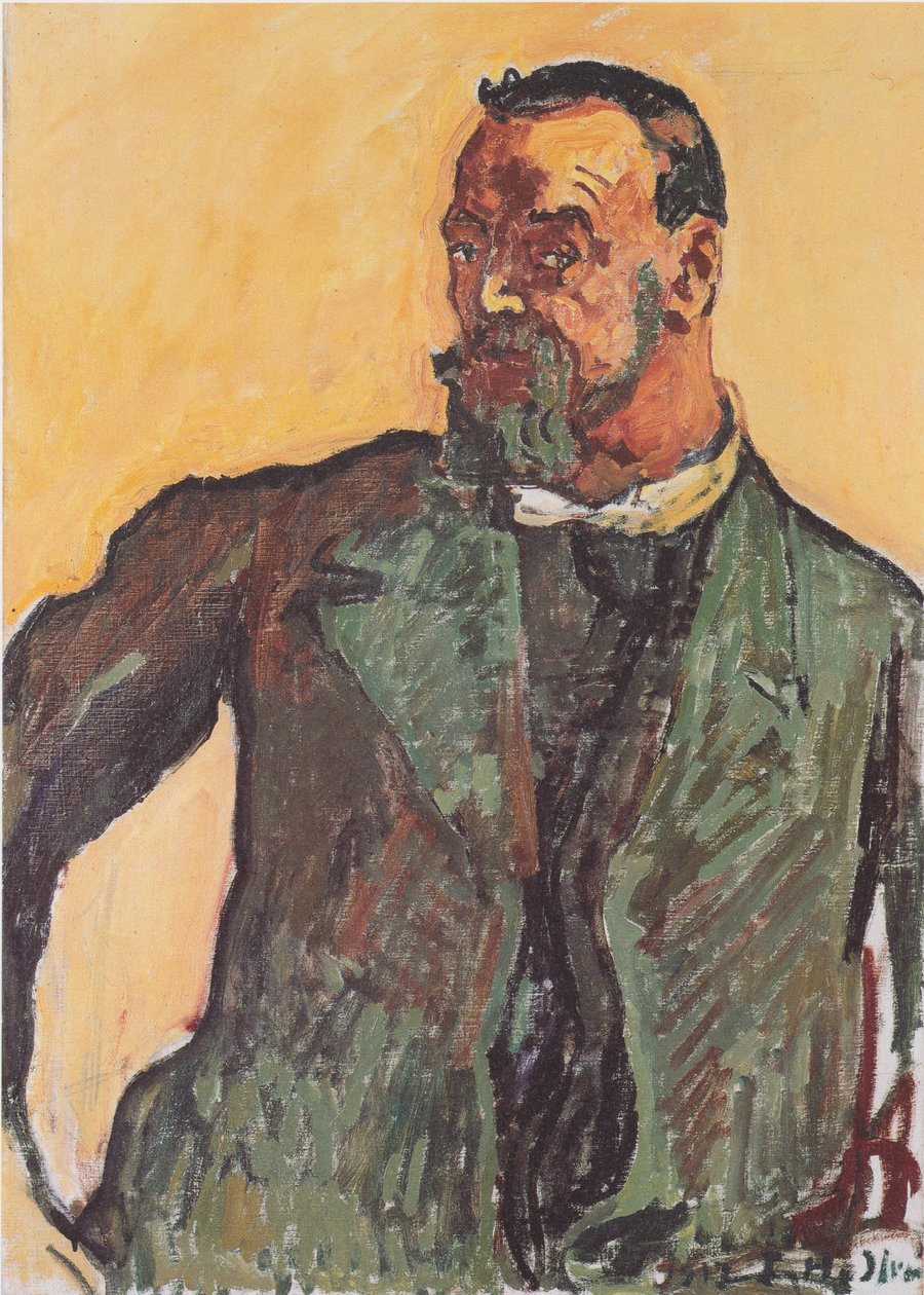 Autoportrét se zeleným pláštěm od Ferdinand Hodler