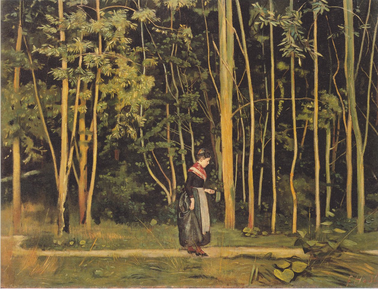 Walker na okraji lesa od Ferdinand Hodler