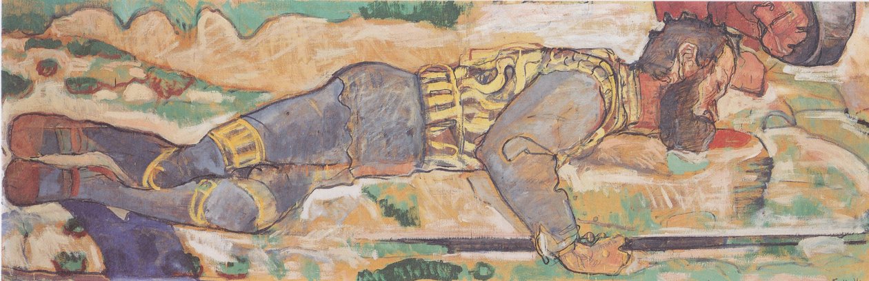 Umírající válečník od Ferdinand Hodler