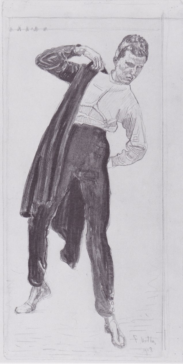 Student si obléká tuniku od Ferdinand Hodler