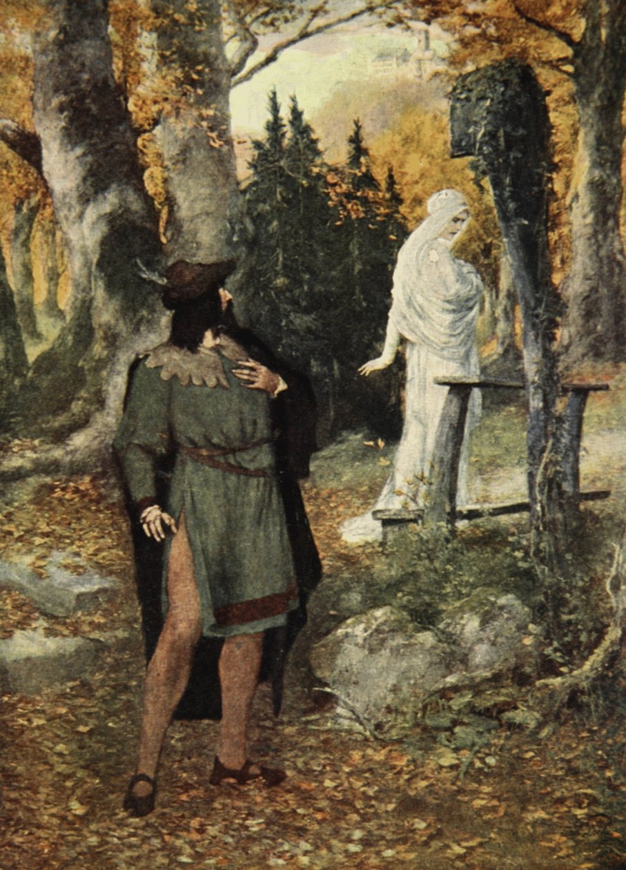 Wolfram se o ni staral z „Příběhů Wagnerových oper“ od J. Walkera McSpaddena (1874-1960), 1905 od Ferdinand Leeke