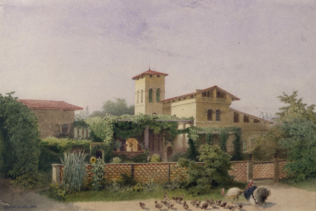 Římské lázně, 1848 (wc na papíře) od Ferdinand Maron