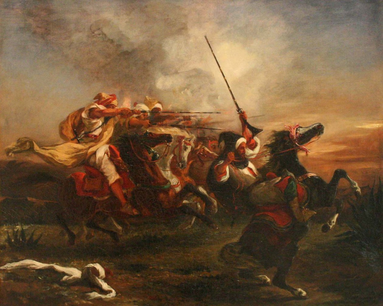 Marocká vojenská cvičení od Ferdinand Victor Eugene Delacroix