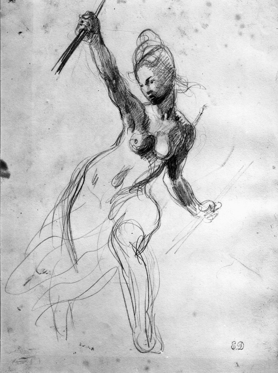 Ženský akt, studujte Liberty Leading the People od Ferdinand Victor Eugene Delacroix