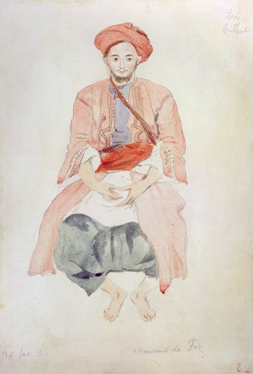 Prodejce Fezu, 1834 od Ferdinand Victor Eugene Delacroix
