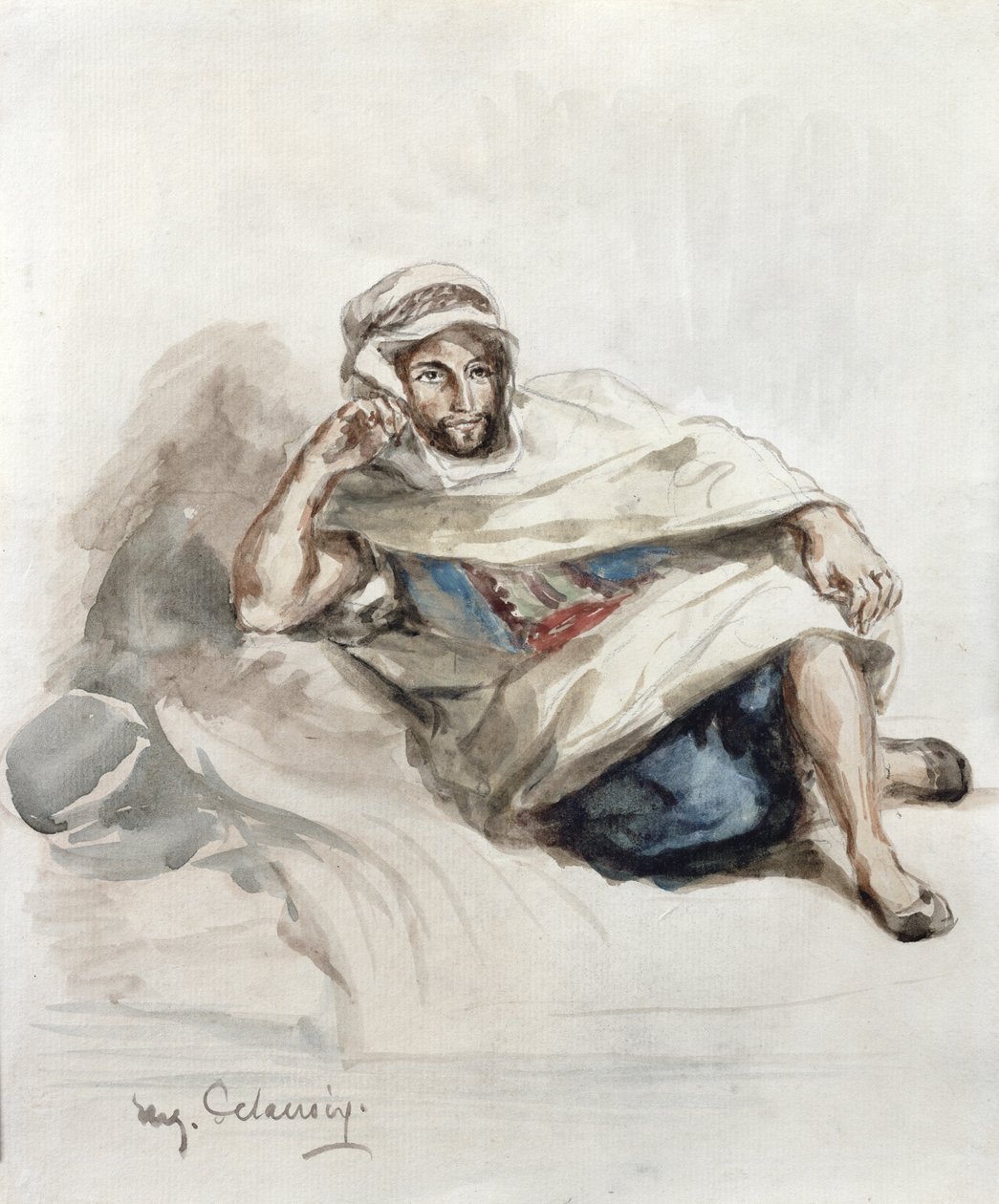 Sedící Arab od Ferdinand Victor Eugene Delacroix