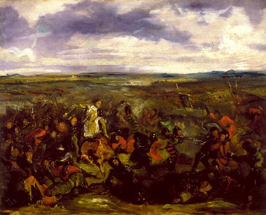 Skica k bitvě u Poitiers od Ferdinand Victor Eugene Delacroix
