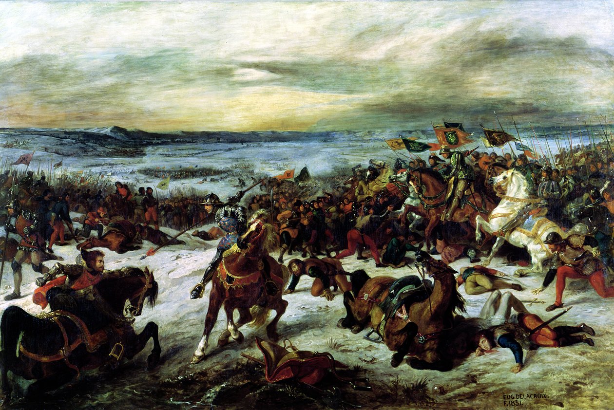Smrt Karla Smělého (1433-77) v bitvě u Nancy, 5. ledna 1477, 1831 od Ferdinand Victor Eugene Delacroix