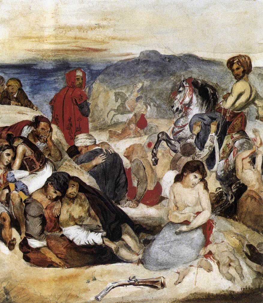 Masakr v Chiosu od Ferdinand Victor Eugene Delacroix