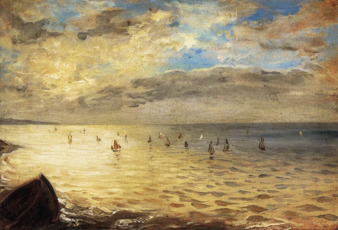 Moře z výšin Dieppe od Ferdinand Victor Eugene Delacroix