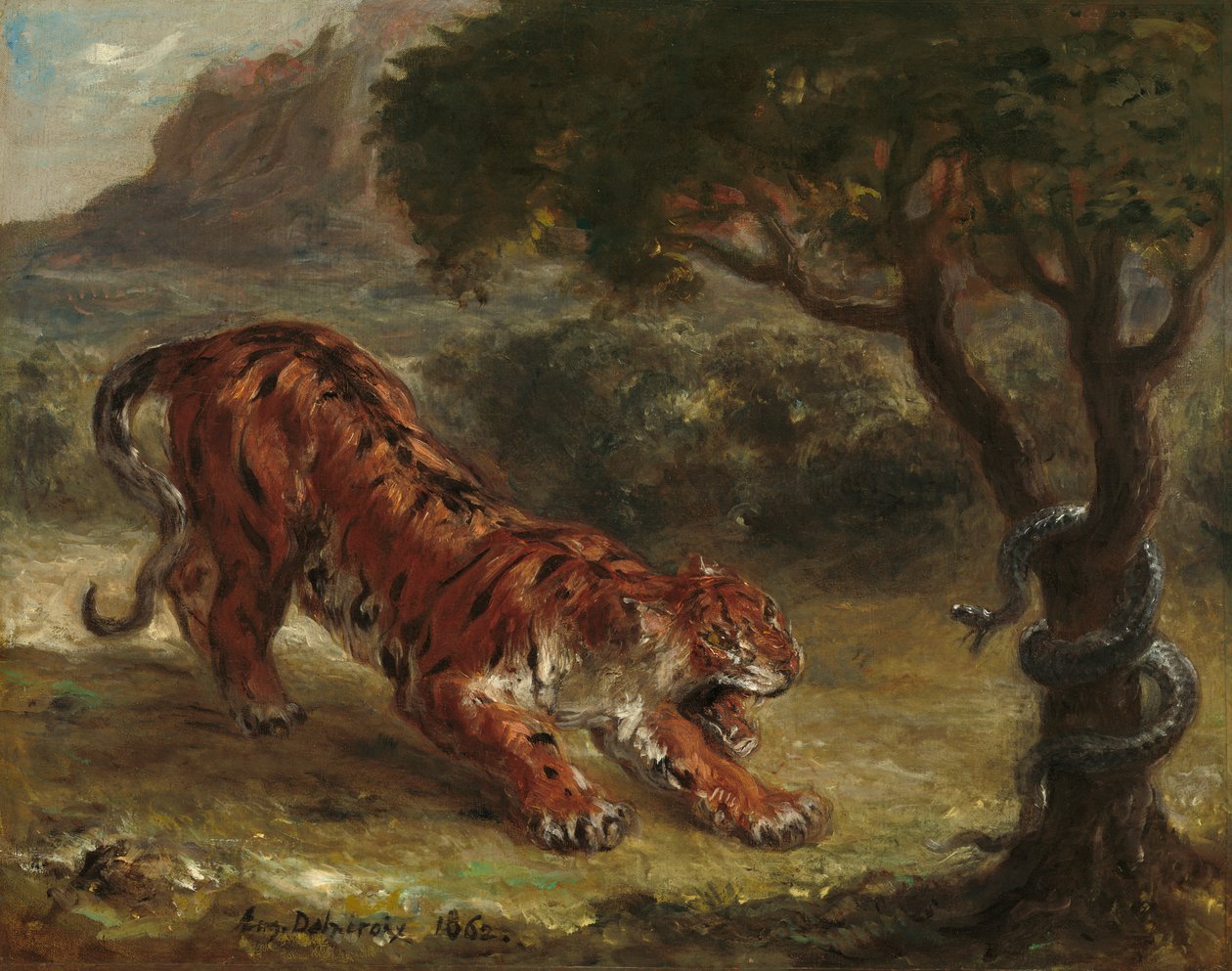 Tygr a had, 1862 od Ferdinand Victor Eugene Delacroix