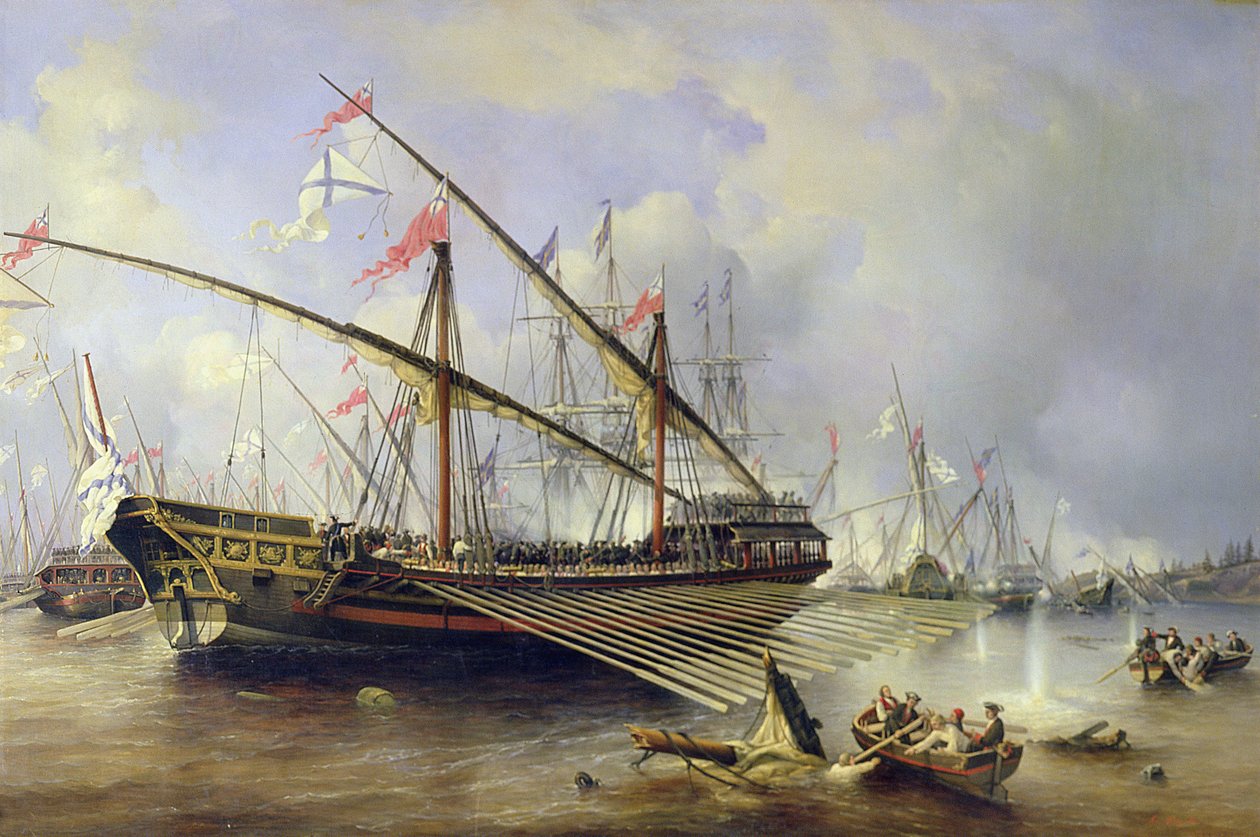 Bitva u Grenghamu 27. července 1720 od Ferdinand Victor Perrot