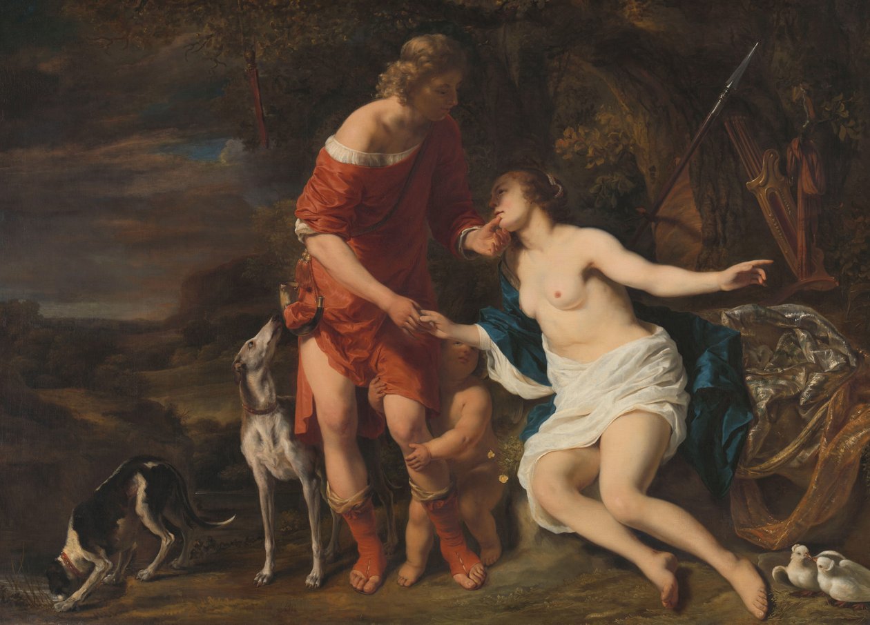 Venuše a Adonis od Ferdinand Bol