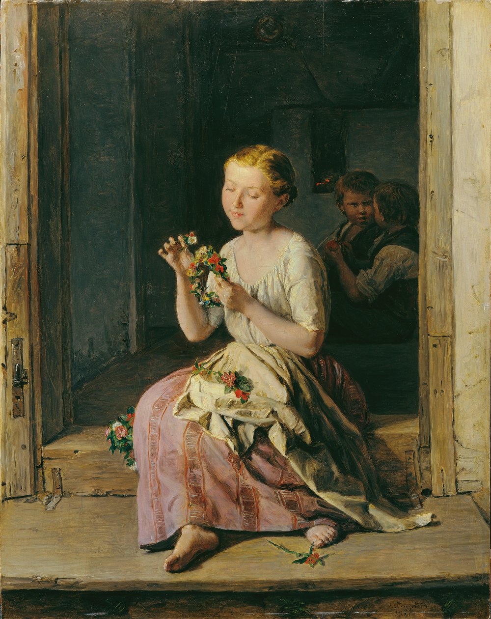 Navíječ věnců od Ferdinand Georg Waldmuller