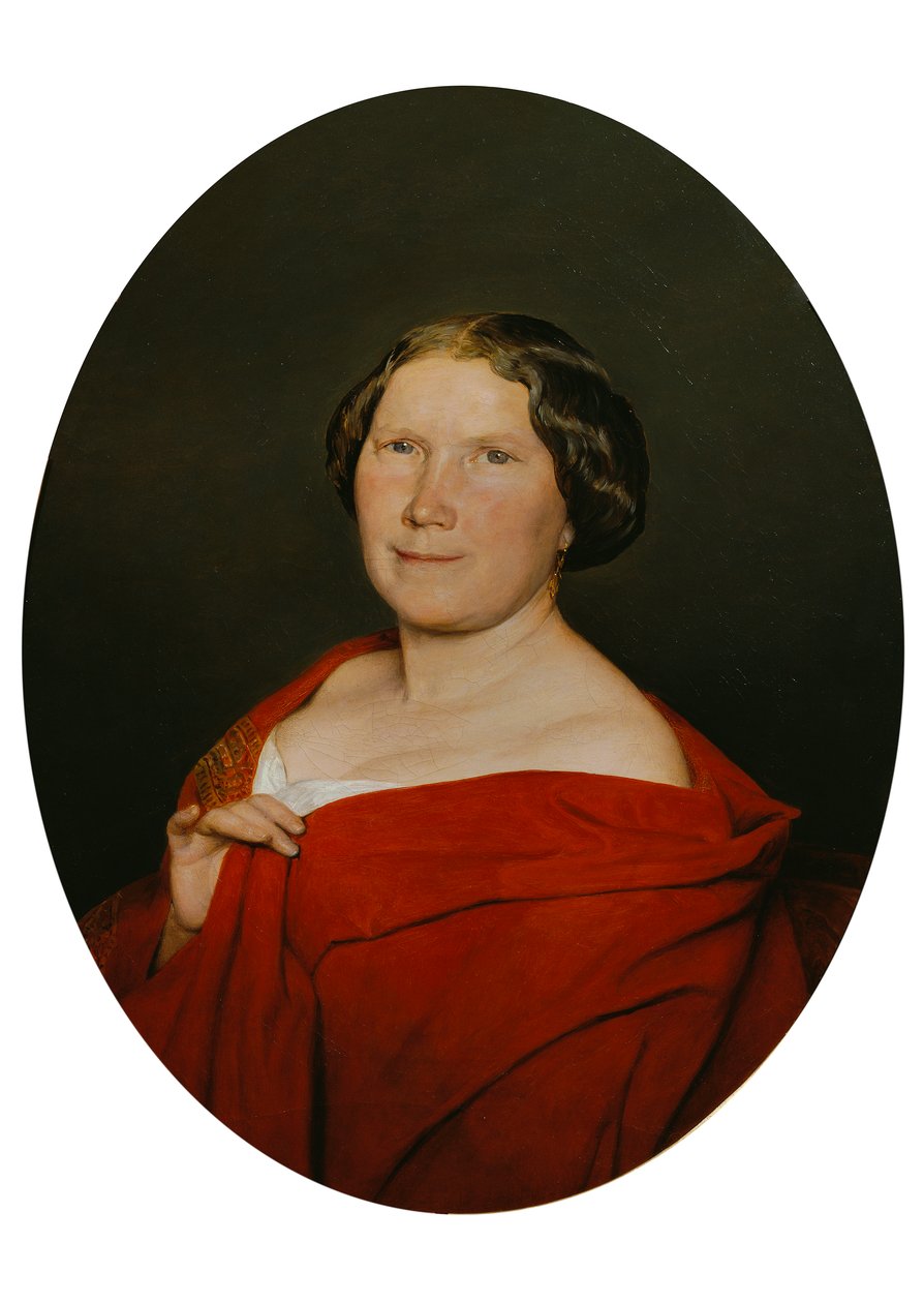 Žena s lososově zbarveným pláštěm od Ferdinand Georg Waldmuller