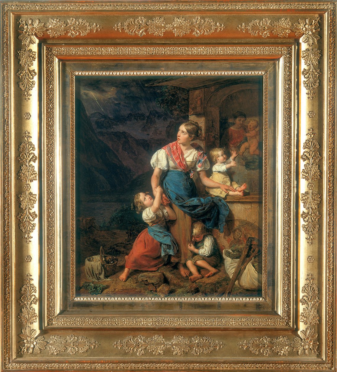 Modlitba před oltářem od Ferdinand Georg Waldmuller
