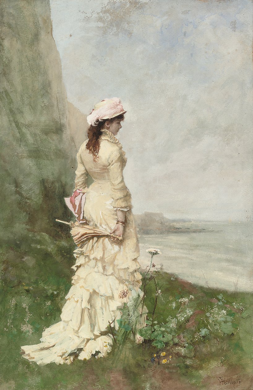 Elegantní dáma u moře od Ferdinand Heilbuth