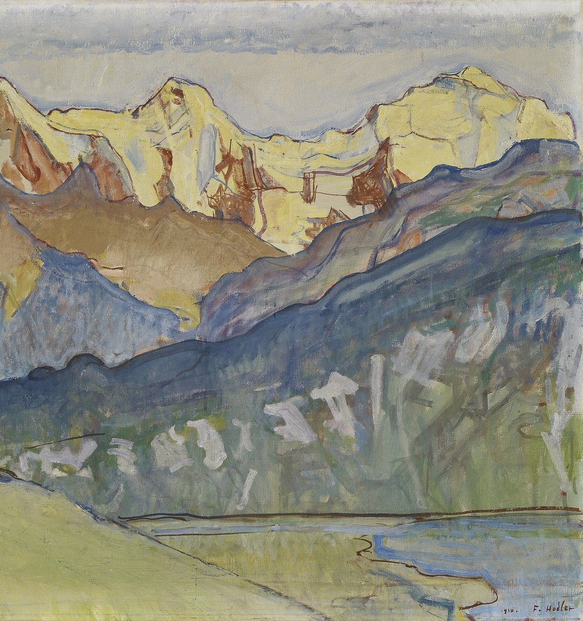 Eiger, Mönch a Jungfrau z Beatenbergu od Ferdinand Hodler