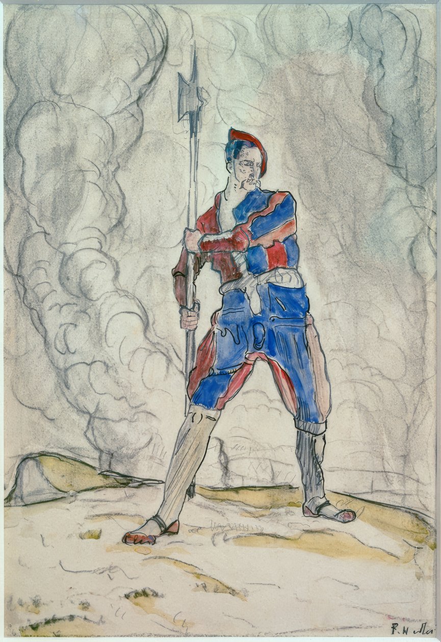 Standing Landsknecht, Studie pro bitvu u Marignana od Ferdinand Hodler