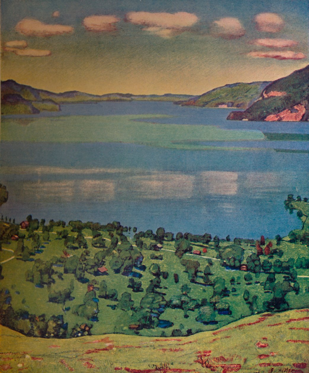 Jezero Thun, z Leissigenu, c1910. od Ferdinand Hodler
