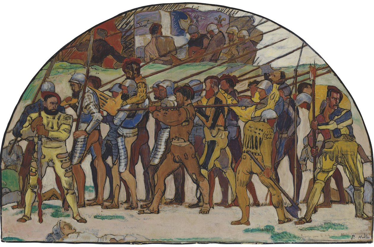 The Retreat from Marignano Variant, cca 1897 od Ferdinand Hodler