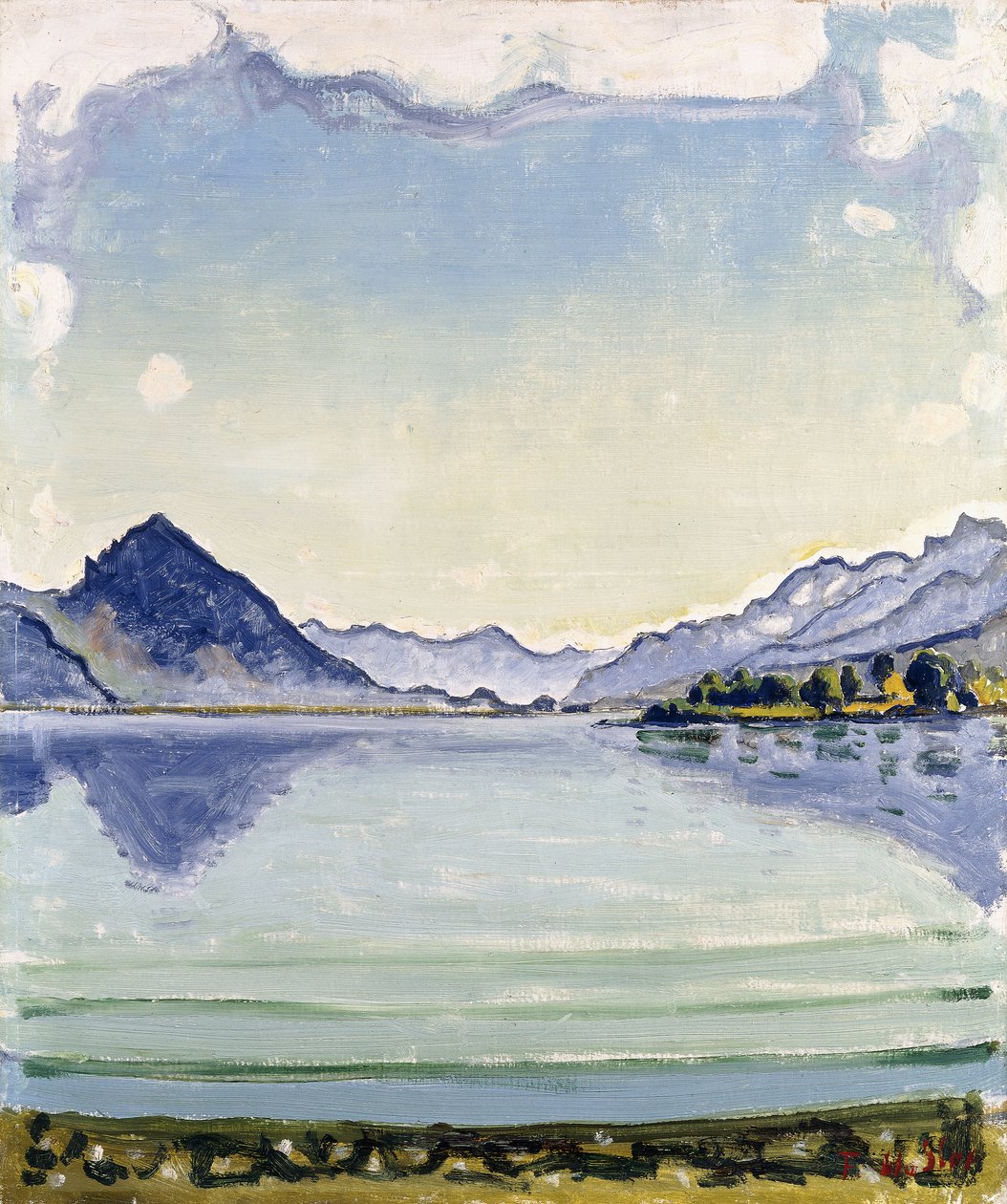 Thunersee v Leissingenu, 1909 od Ferdinand Hodler