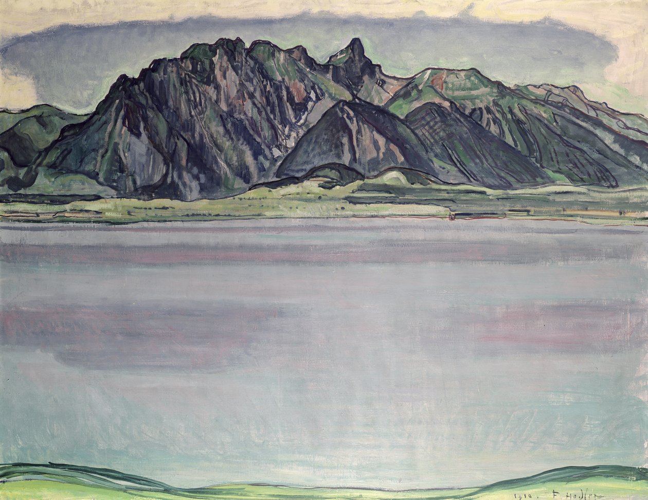 Thunersee s pohořím Stockhorn, 1910 od Ferdinand Hodler