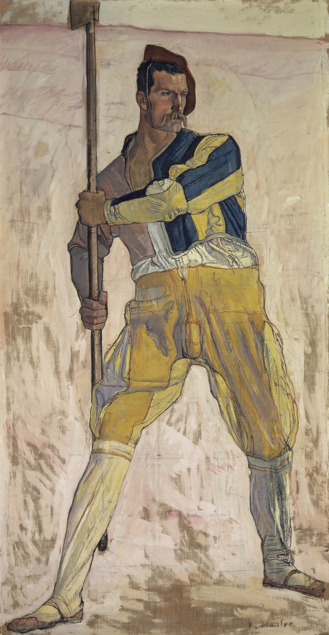 Válečník s halapartnou, kolem roku 1898 od Ferdinand Hodler
