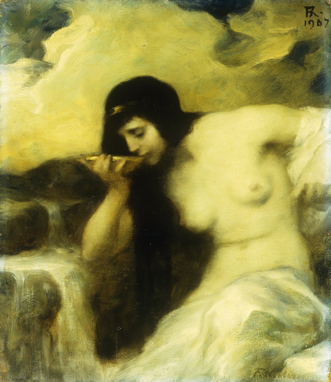 A Nymph Drinking at a Spring, 1907 od Ferdinand Keller