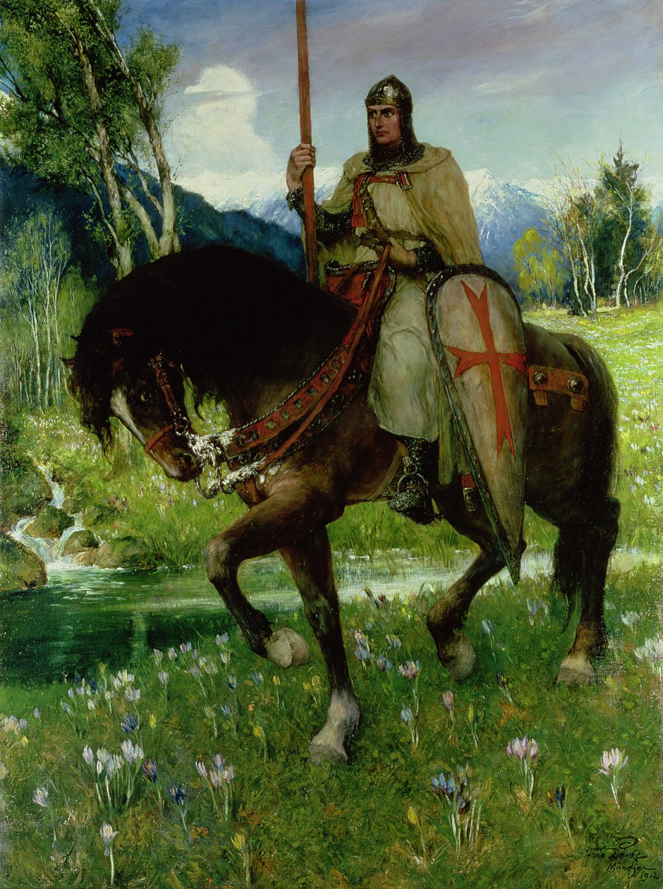 Parsifal ve hře Hledání svatého grálu od Ferdinand Leeke