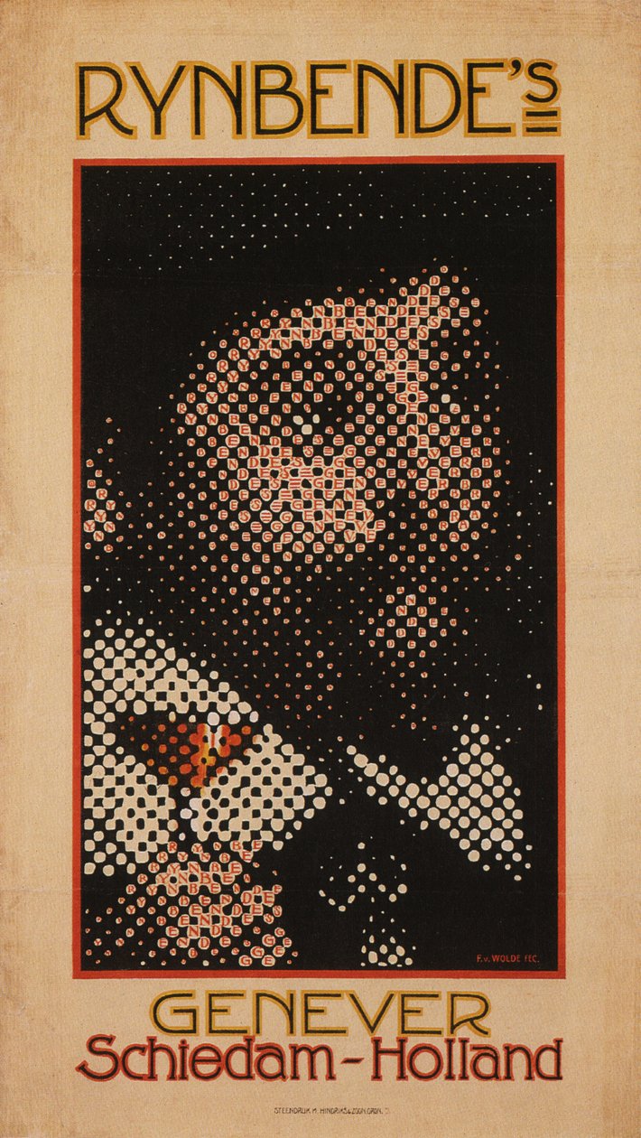 Rynbendeho Genever Schiedam, c. 1910 od Ferdinand Van Wolde