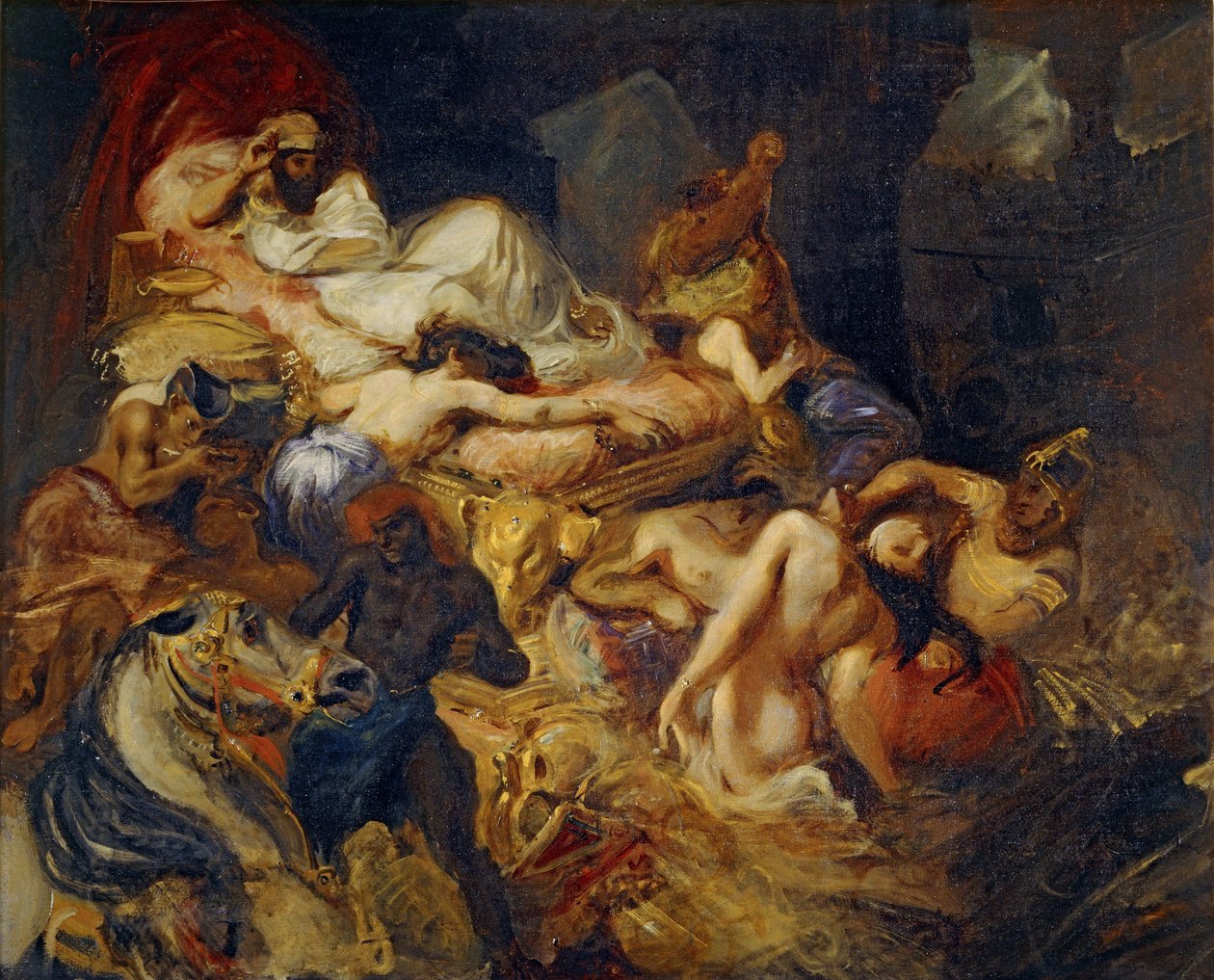 Studie smrti Sardanapala od Ferdinand Victor Eugene Delacroix