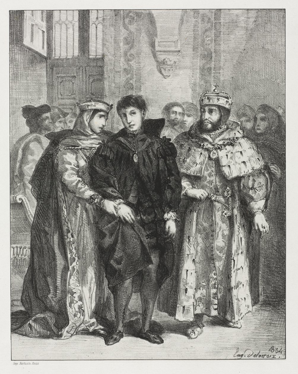 Hamlet, 1834. od Ferdinand Victor Eugene Delacroix