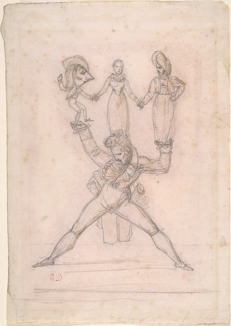 Italské divadlo od Ferdinand Victor Eugene Delacroix