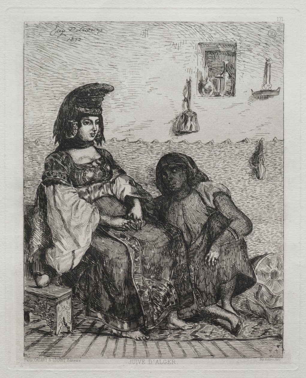 Židovka z Alžíru. od Ferdinand Victor Eugene Delacroix